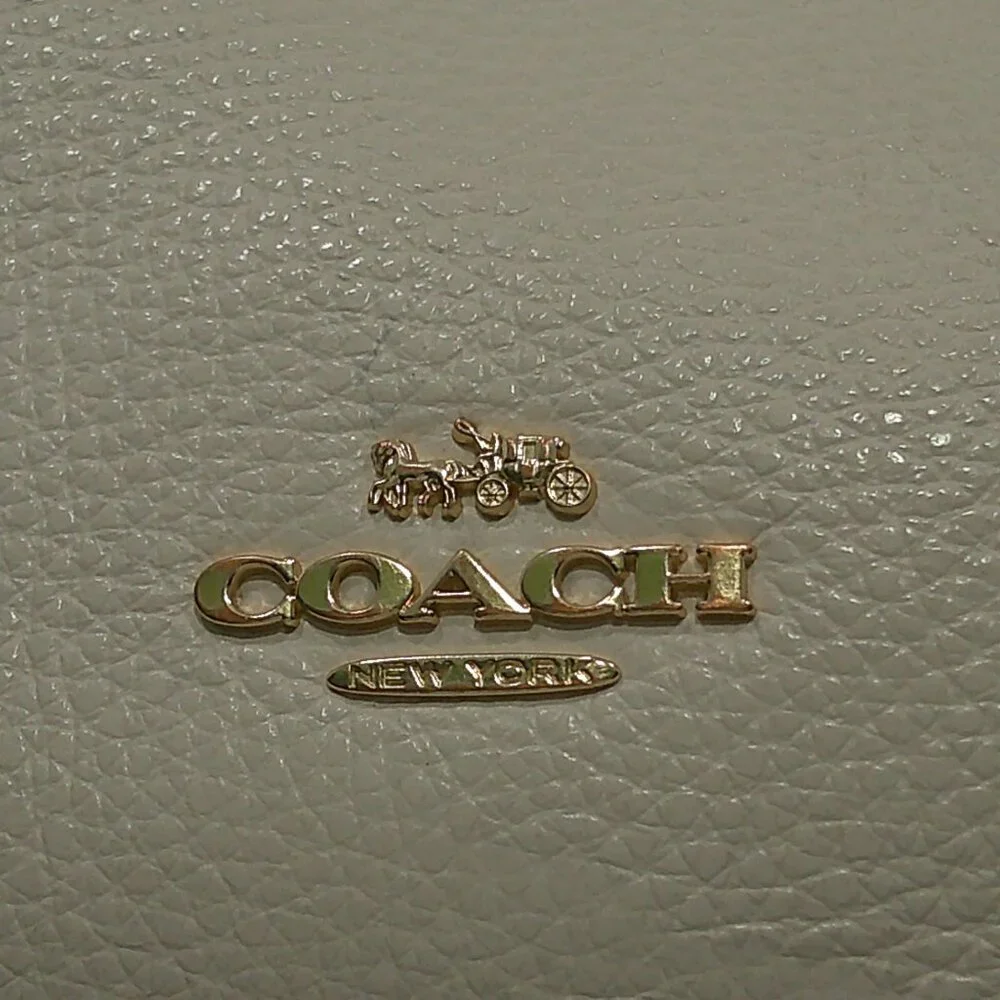 Coach Kristy Tan Cream Black Colorblock Old Money Leather Shoulder Bag Purse